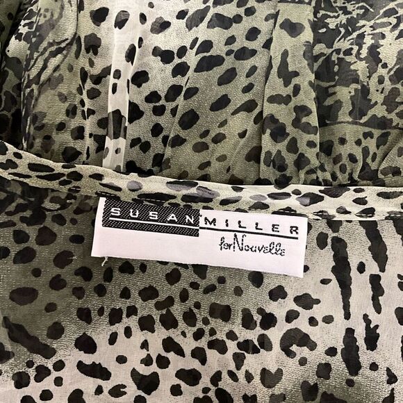 Vintage Susan Miller Women's One Size Grey White Animal Print Swim Cover up - Picture 11 of 12